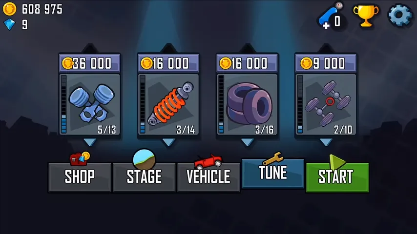 Hill Climb Racing Garage Mode 2 coins